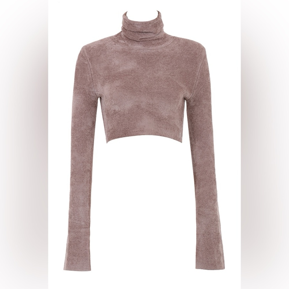 NWT House of CB SURI ROSE CHENILLE CROPPED TOP